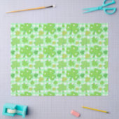 St Patrick's Day Shamrocks en Gingham Pattern Tissuepapier (Craft)