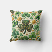 St. Patrick's Day Shamrocks en Gold Design Kussen (Achterkant)