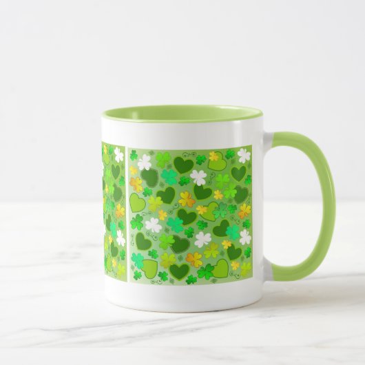 St. Patrick's Day Shamrocks en Hartjes Mok (Rechts)