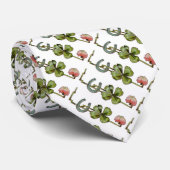 ST PATRICK'S DAY, SHAMROCKS EN HOEFIJZER White Stropdas (Opgerold)