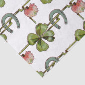 ST PATRICK'S DAY, SHAMROCKS EN HOEFIJZER White Tissuepapier (Detail)