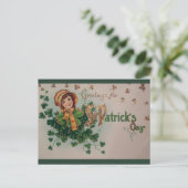  St. Patrick's Day Shamrocks en Irish Lass Briefkaart (Staand voorkant)