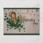 St. Patrick's Day Shamrocks en Irish Lass Briefkaart (Voorkant)