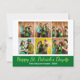 St. Patrick's day Shamrocks familie foto Collage Feestdagenkaart