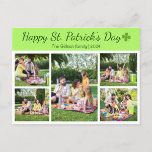 St. Patrick's day Shamrocks familie foto Collage Feestdagenkaart