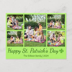 St. Patrick's day Shamrocks familie foto Collage Feestdagenkaart