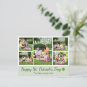 St. Patrick's day Shamrocks familie foto Collage Feestdagenkaart (Staand voorkant)