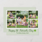 St. Patrick's day Shamrocks familie foto Collage Feestdagenkaart (Voorkant / Achterkant)