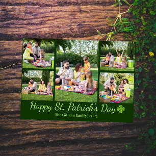 St. Patrick's day Shamrocks familie foto Collage Folie Feestdagenkaart