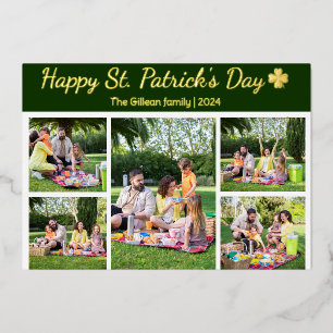 St. Patrick's day Shamrocks familie foto Collage Folie Feestdagenkaart