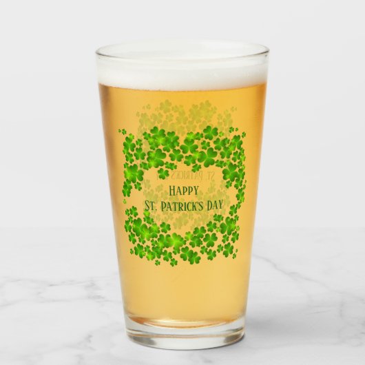 St. Patricks Day Shamrocks glas (Achterkant gevuld)