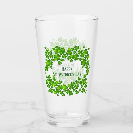 St. Patricks Day Shamrocks glas (Voorkant)