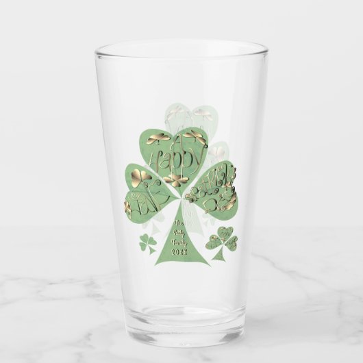St. Patrick's Day Shamrocks Glas (Voorkant)