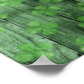 St. Patrick's Day Shamrocks Glitter Gold Drips Poster (Hoek)