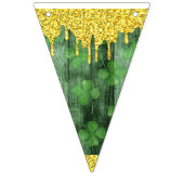 St. Patrick's Day Shamrocks Glitter Gold Drips Vlaggetjes (Eerste vlag)