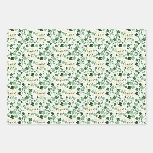 St. Patrick's Day Shamrocks Inpakpapier Vel (Voorkant 3)