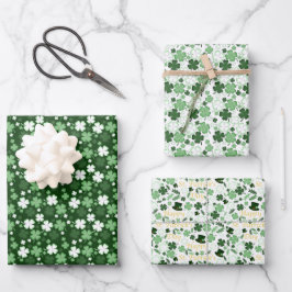 St. Patrick's Day Shamrocks Inpakpapier Vel