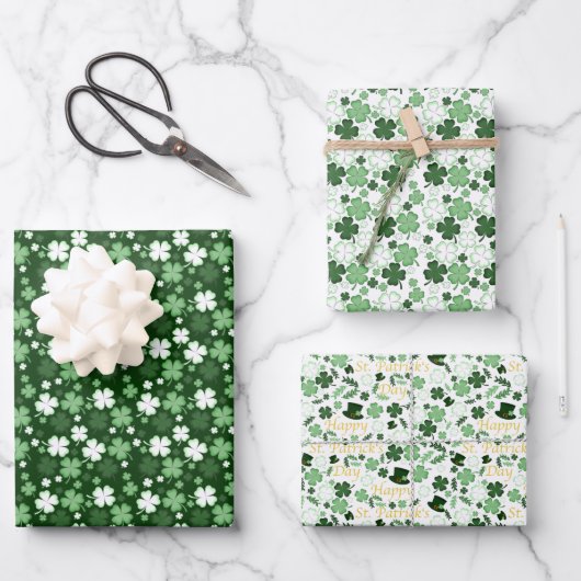 St. Patrick's Day Shamrocks Inpakpapier Vel (Voorkant)