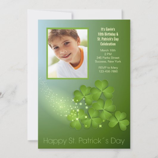 St. Patrick's Day Shamrocks Invitation Kaart (Voorkant)