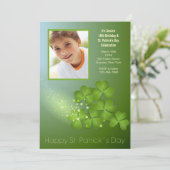 St. Patrick's Day Shamrocks Invitation Kaart (Staand voorkant)