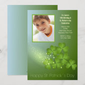 St. Patrick's Day Shamrocks Invitation Kaart (Voorkant / Achterkant)