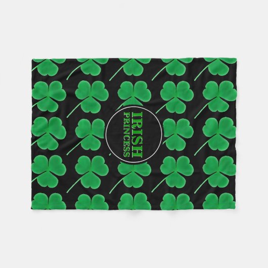 St. Patrick's Day Shamrocks | Irish Princess Hers Fleece Deken (Voorkant (Horizontaal))