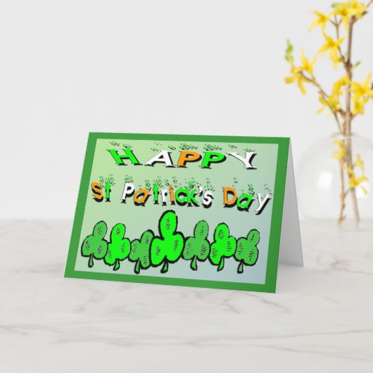 St Patrick's Day Shamrocks Kaart (Gele Bloem)