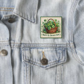 St. Patrick's Day Shamrocks Knop Vierkante Button 5,1 Cm (In situ)