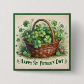 St. Patrick's Day Shamrocks Knop Vierkante Button 5,1 Cm (Voorkant)