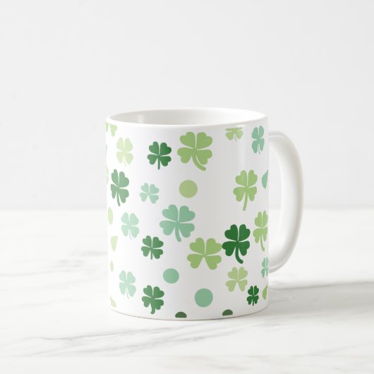 St. Patrick's Day Shamrocks Koffiemok (Voorkant rechts)