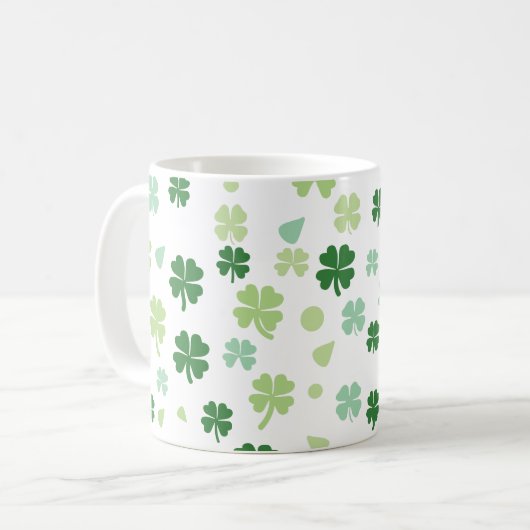 St. Patrick's Day Shamrocks Koffiemok (Voorkant links)