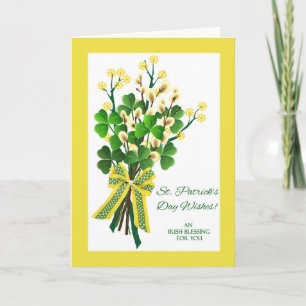 St. Patrick's Day Shamrocks met Irish Blessing Kaart