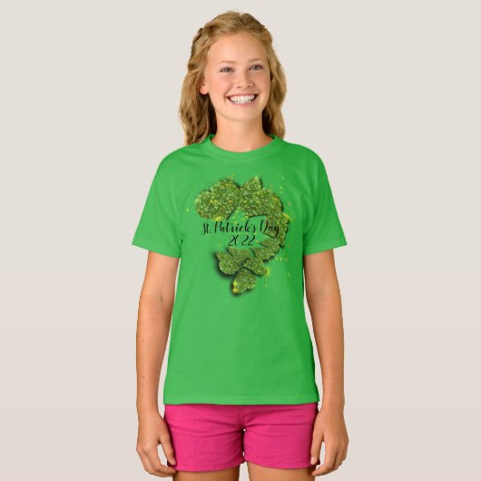 St. Patrick's Day | Shamrocks | mousserende harten T-shirt (Voorkant volledig)