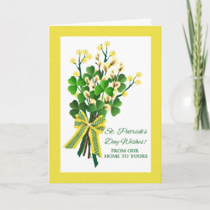 St. Patrick's Day Shamrocks Ons thuis naar het jou Kaart
