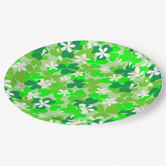 St Patrick's Day Shamrocks Pattern Papieren Bordje (Gekanteld)
