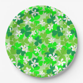 St Patrick's Day Shamrocks Pattern Papieren Bordje