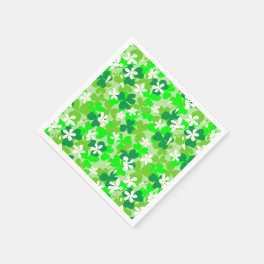 St Patrick's Day Shamrocks Pattern Servetten (Hoek)