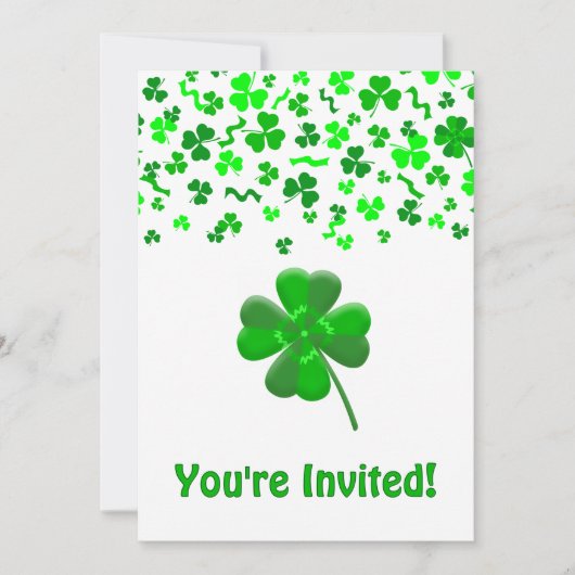 St Patrick's Day Shamrocks Personalized Flat Kaart (Voorkant)