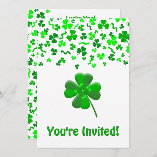 St Patrick's Day Shamrocks Personalized Flat Kaart (Voorkant / Achterkant)