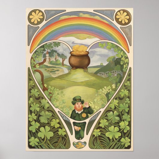 St. Patrick's Day Shamrocks Scene Poster (Voorkant)