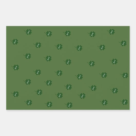 St. Patrick's Day Shamrocks set van 3 Inpakpapier Vel (Voorkant 3)