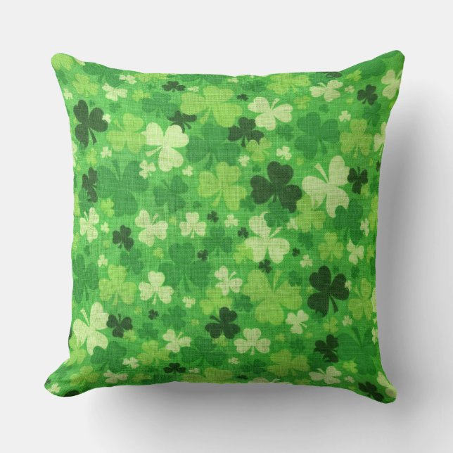 St. Patrick's Day Shamrocks Sierkussen (Voorkant)