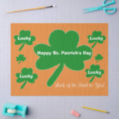 St. Patrick's Day Shamrocks Sinaasappel Wit Groen Tissuepapier (Craft)