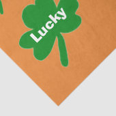 St. Patrick's Day Shamrocks Sinaasappel Wit Groen Tissuepapier (Detail)