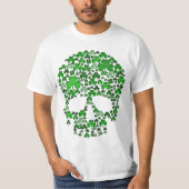 St Patricks Day Shamrocks Skull T-shirt (Voorkant)