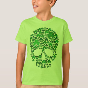 St Patricks Day Shamrocks Skull T-shirt