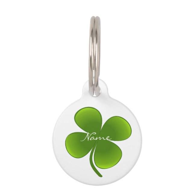 St Patrick's Day Shamrocks Thunder_Cove Huisdierpenning (Achterkant)