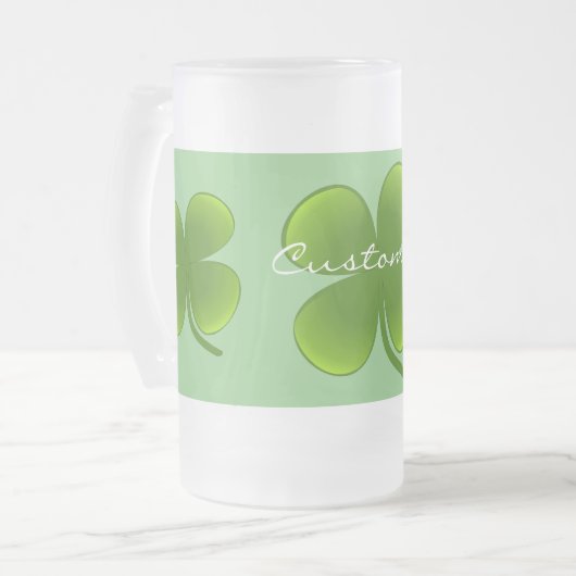 St Patrick's Day Shamrocks Thunder_Cove Matglas Bierpul (Voorkant links)