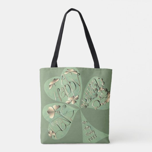 St. Patrick's Day Shamrocks Tote Bag (Achterkant)