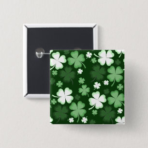 St. Patrick's Day Shamrocks Vierkante Button 5,1 Cm